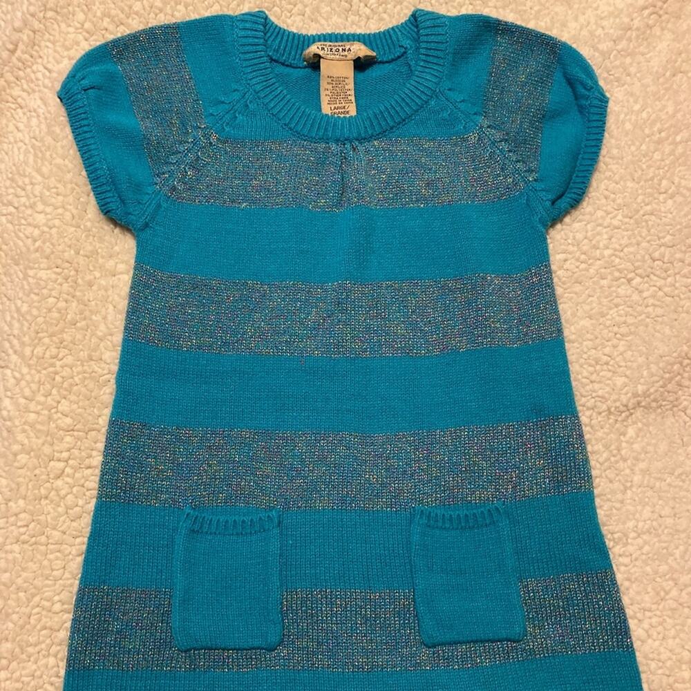 Arizona Blue and Silver Strip Sweater Dress 6